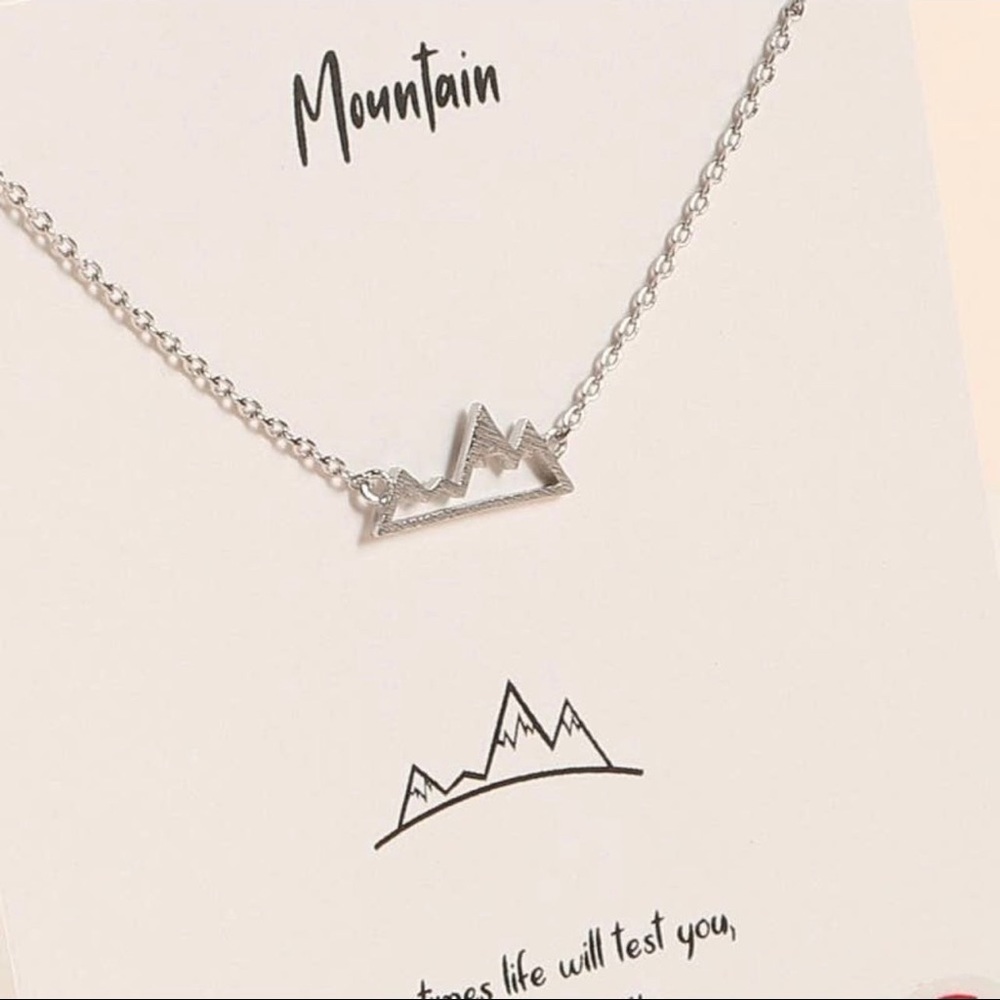 White 18K Gold Dipped Mountain Charm Necklace